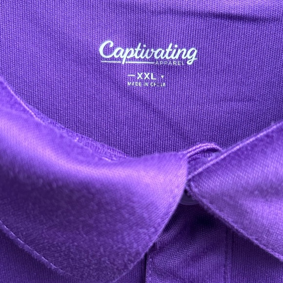 Captivating Apparel LSU Tigers Men’s Short Sleeve Purple Striped XXL Golf Polo - Picture 3 of 4